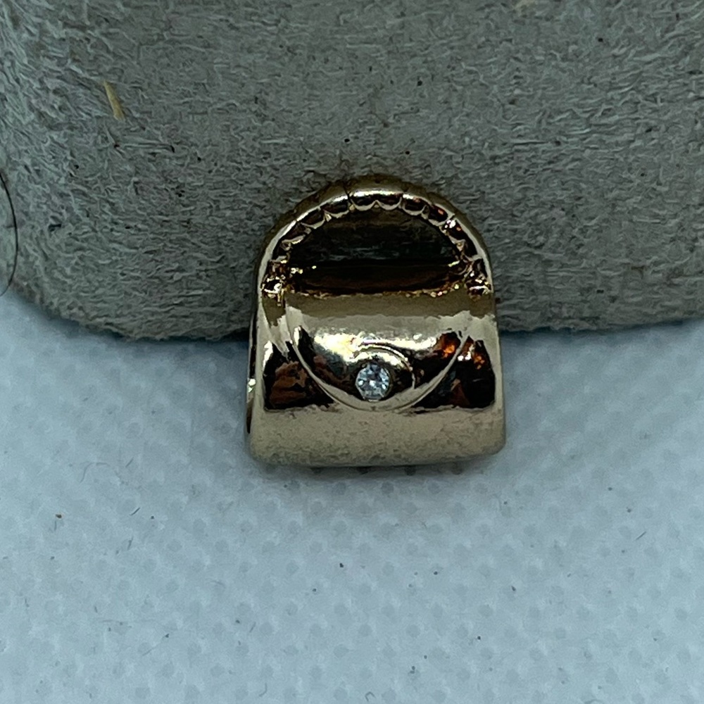 Goldtone bracelet handbag slide charm